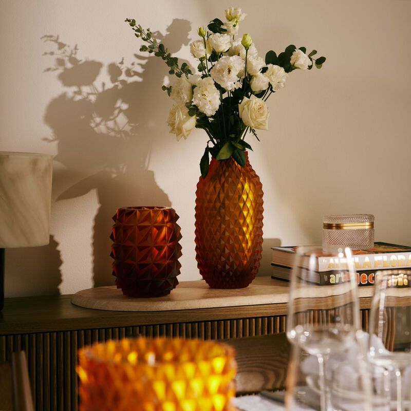 Heroine Coco Vase Round Large Amber ruckl heroine coco vase round large amber