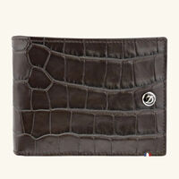 Croco Dandy Leather Wallet Brown st dupont croco dandy leather wallet brown