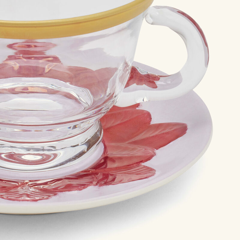villari peacock cappuccino cup   saucer red