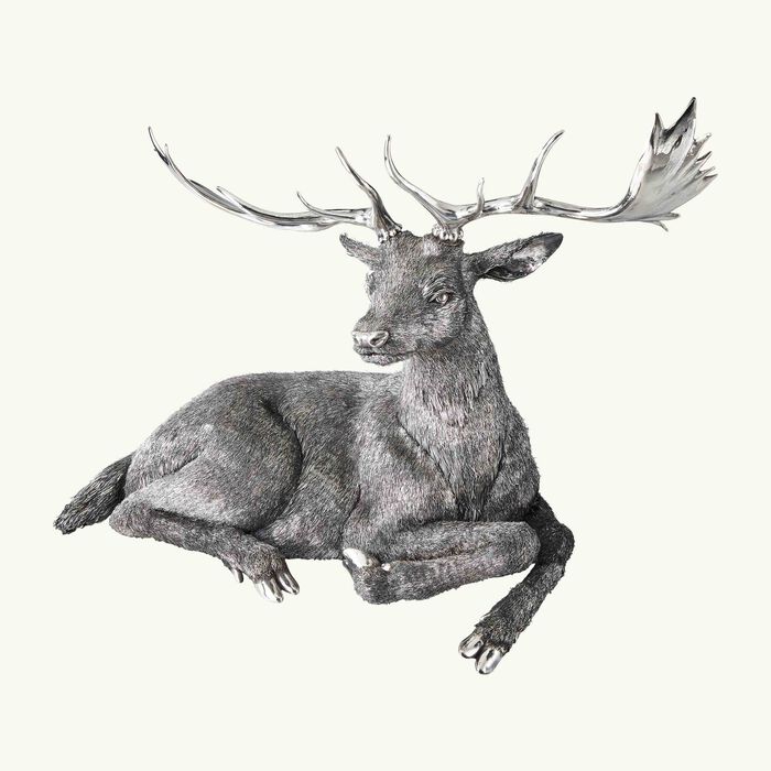 buccellati furry deer sculpture silver extra large