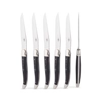 Set of 6 - Black Handle Table Knives, small