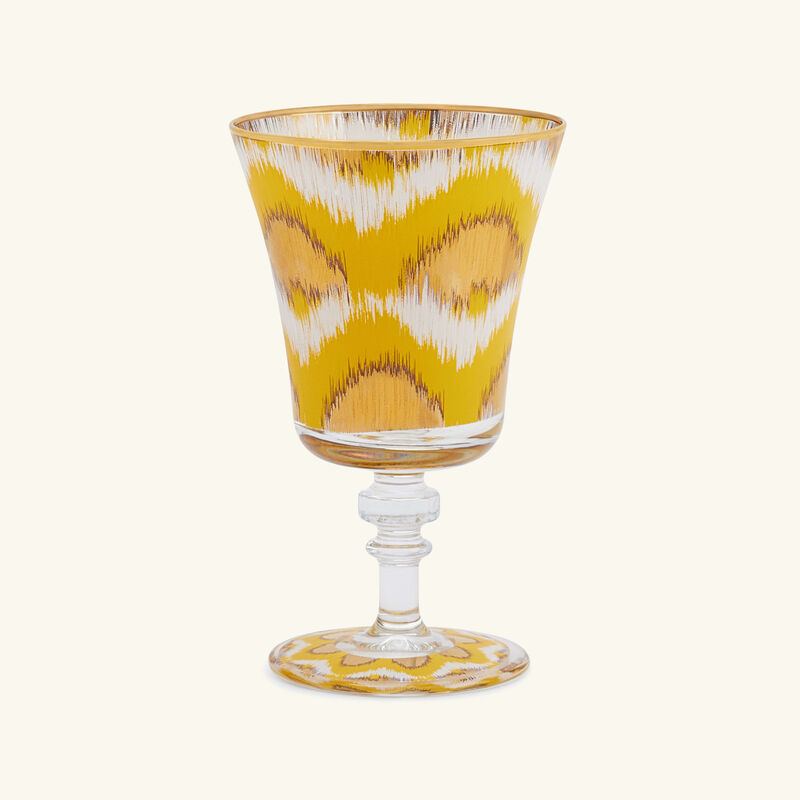 les ottomans ikat drinking glass gold
