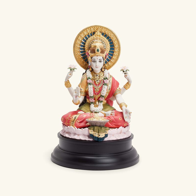 Goddess Lakshmi Sculpture Large Red lladro goddess lakshmi sculpture large red