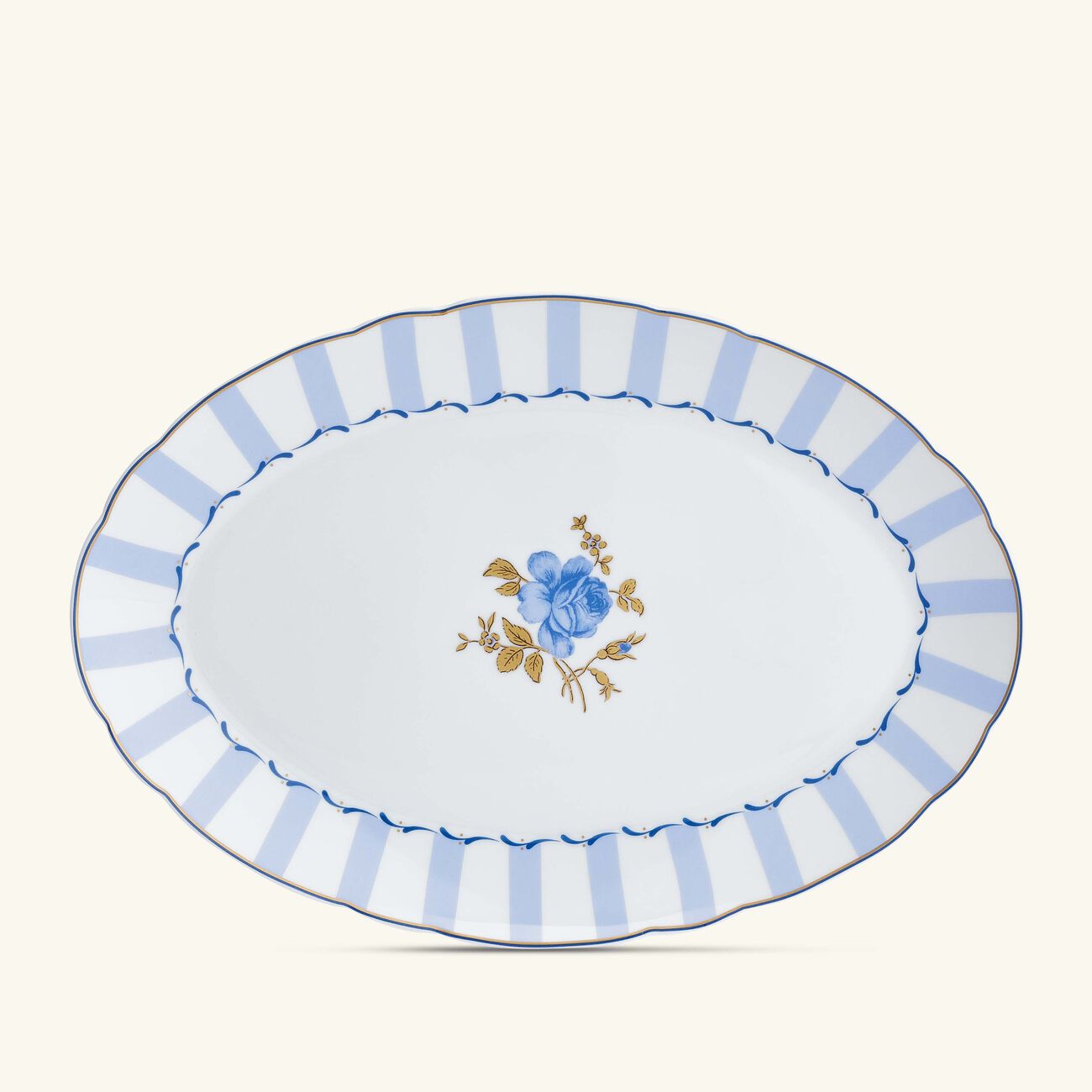 bernardaud brocante serving platter oval blue 33cm