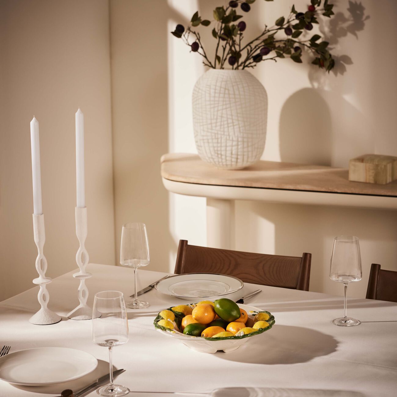 Lemon Pasta Bowl White les ottomans lemon pasta bowl white