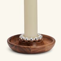 christofle perles candle holder walnut