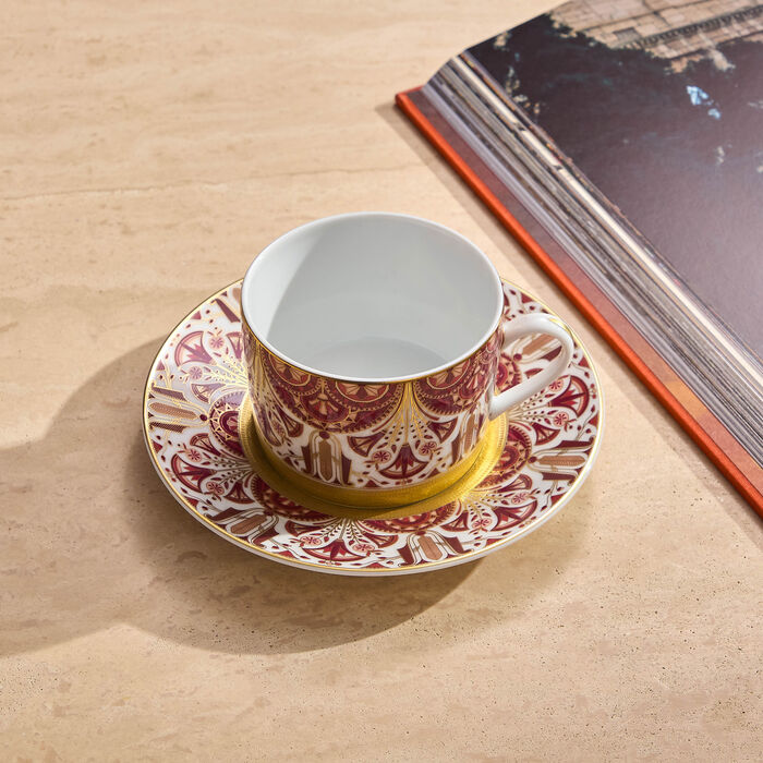 haviland reves du nil pourpre tea cup   saucer red