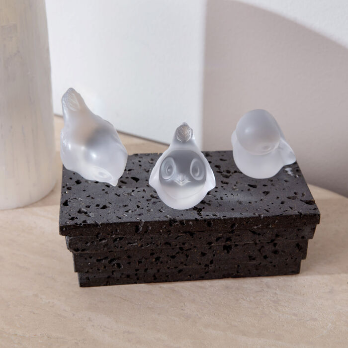 lalique piou head up sculpture small clear