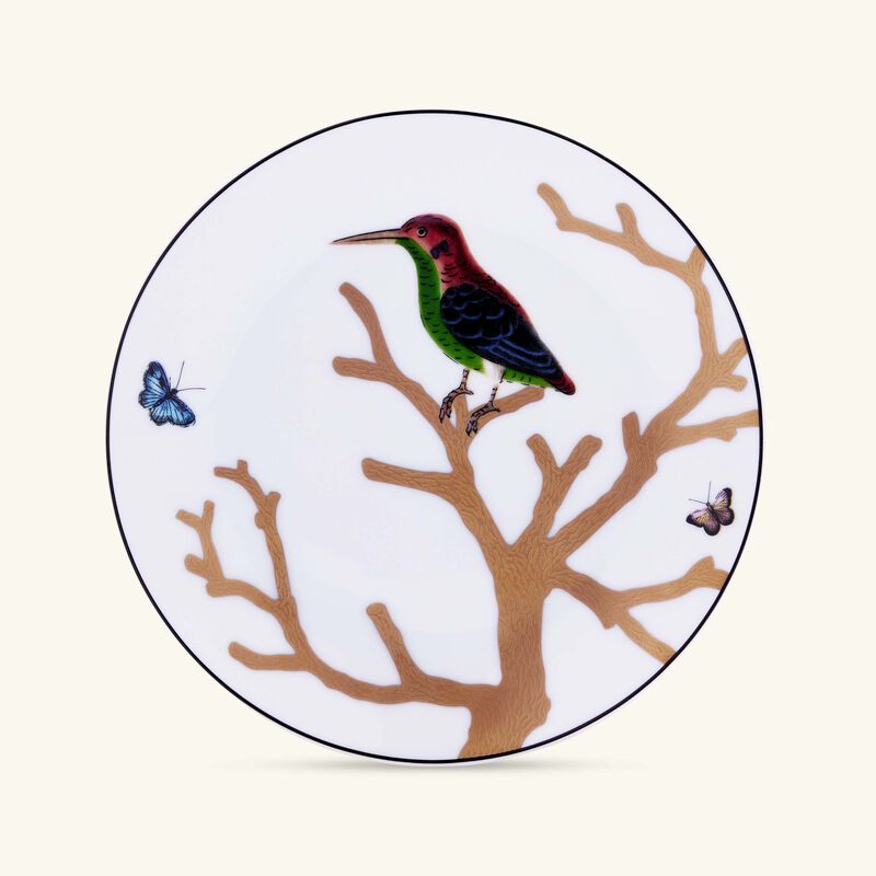 bernardaud aux oiseaux bread   butter plate round gold 14cm