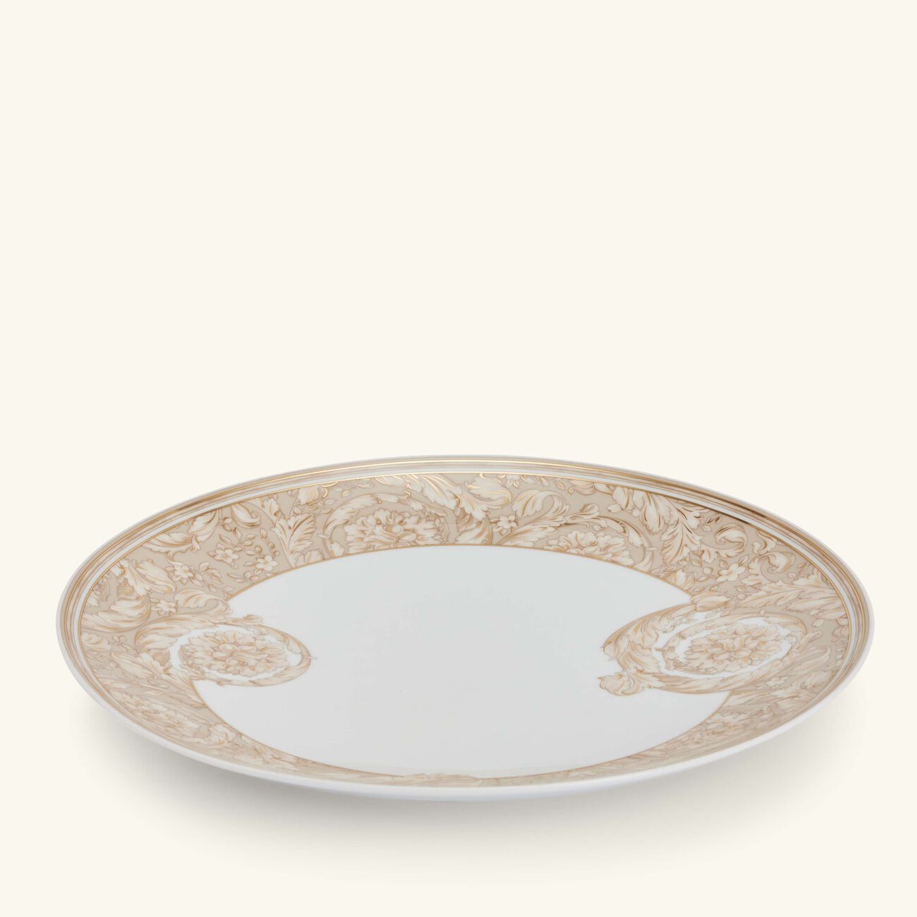 فيرساتشي طبق الطعام المستدير باروكو بلون البيج   28 سم