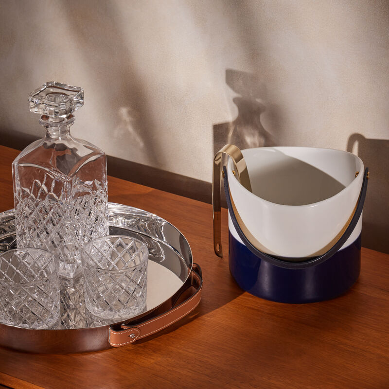 Wyatt Ice Bucket with Tongs Blue ralph lauren home wyatt ice bucket with tongs blue