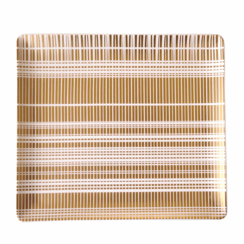 برناردو طبق الضيافة كانيس مستطيل باللون الذهبي 22 سم