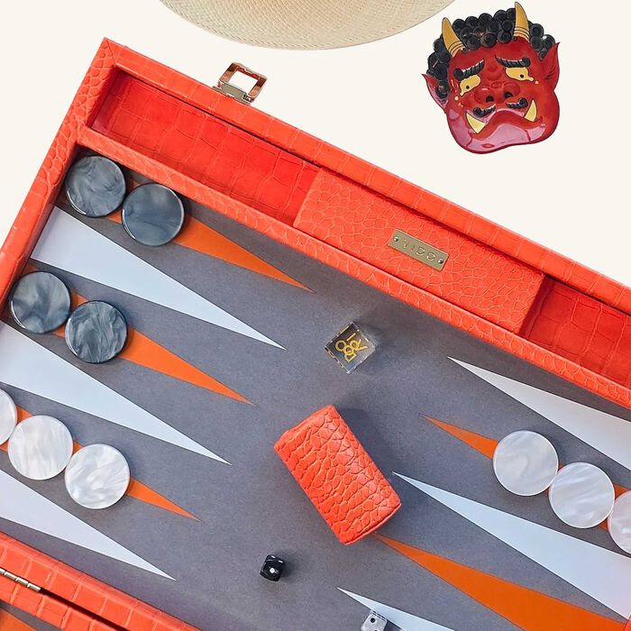 vido tangelo alligator backgammon set