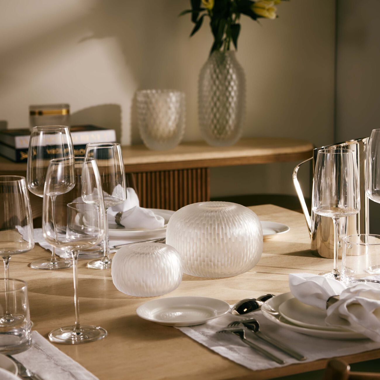 روكل مزهرية ميتامورفوسيس مستديرة صغيرة من الكريستال الشفاف