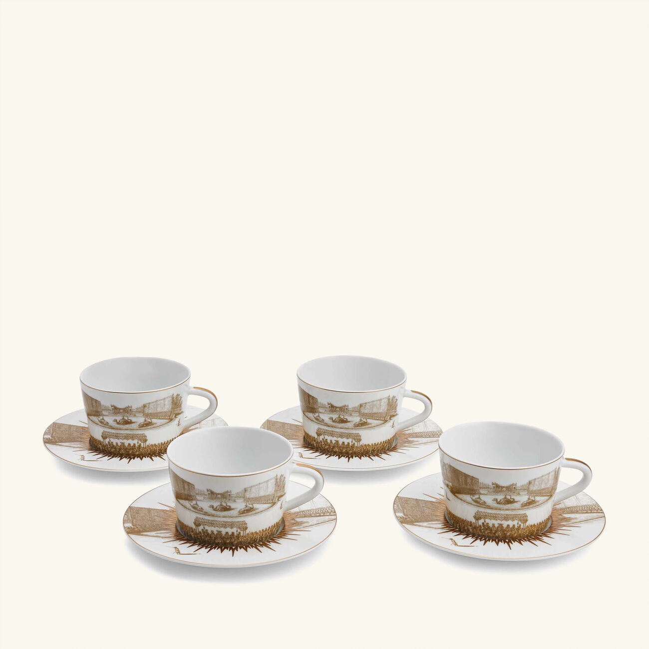 Versailles Enchante Tea Cup & Saucer Gold Set Of 4 bernardaud versailles enchante tea cup saucer gold set of 4