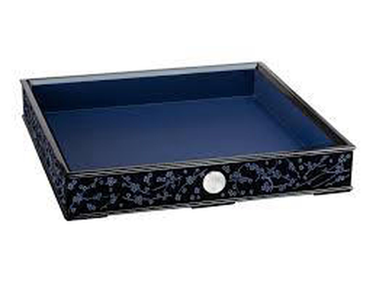 Fleurs De Cerisiers Tray Rectangular Large Blue lalique fleurs de cerisiers tray rectangular large blue