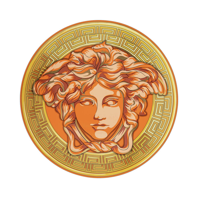 Orange Coin Service Plate, large