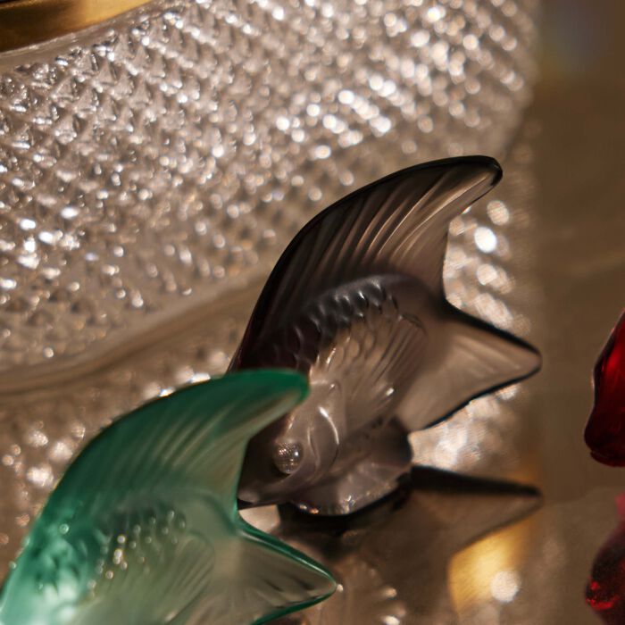 Fish Figurine Mini Grey lalique fish figurine mini grey