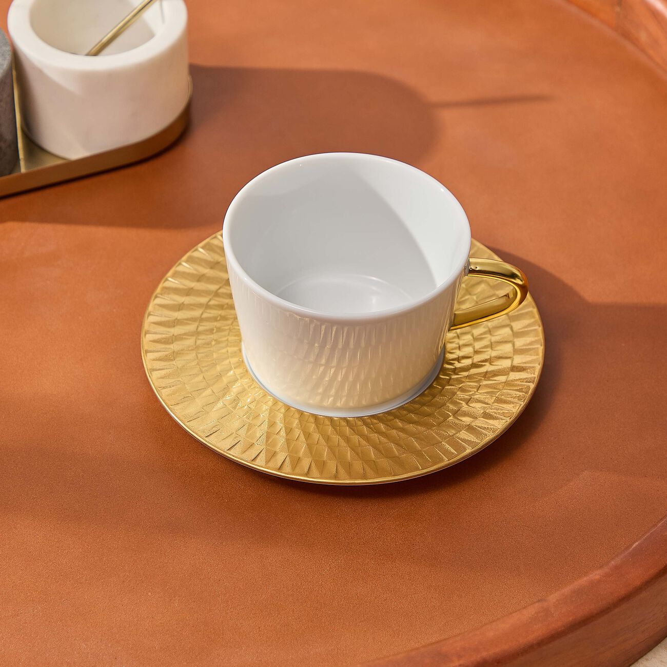 Twist Tea Cup & Saucer Gold bernardaud twist tea cup saucer gold