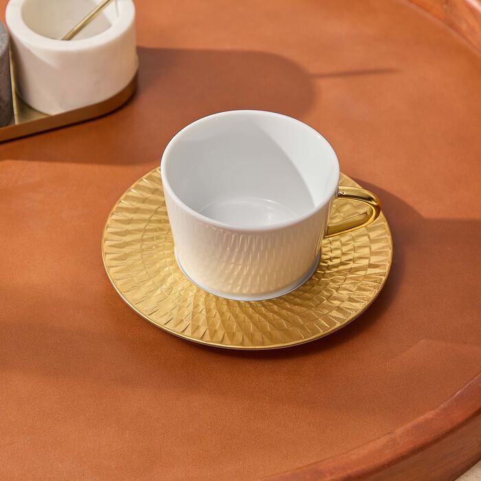 Twist Tea Cup & Saucer Gold bernardaud twist tea cup saucer gold