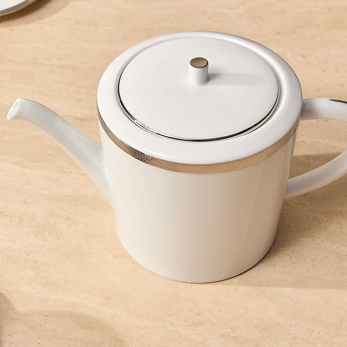 Maille Platine Coffee & Tea Pot White bernardaud maille platine coffee tea pot white