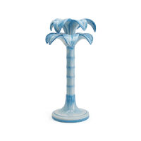 Palm Trees Candle Holder - Blue - Large, small
