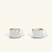 Kintsugi Tea Cup & Saucer Gold Set Of 2 bernardaud kintsugi tea cup saucer gold set of 2