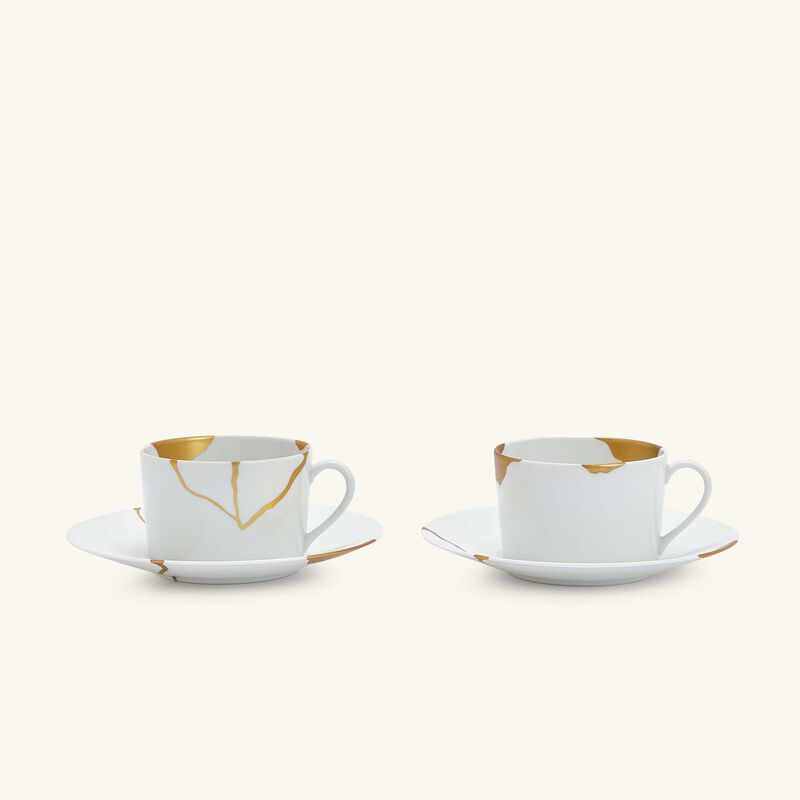 Kintsugi Tea Cup & Saucer Gold Set Of 2 bernardaud kintsugi tea cup saucer gold set of 2