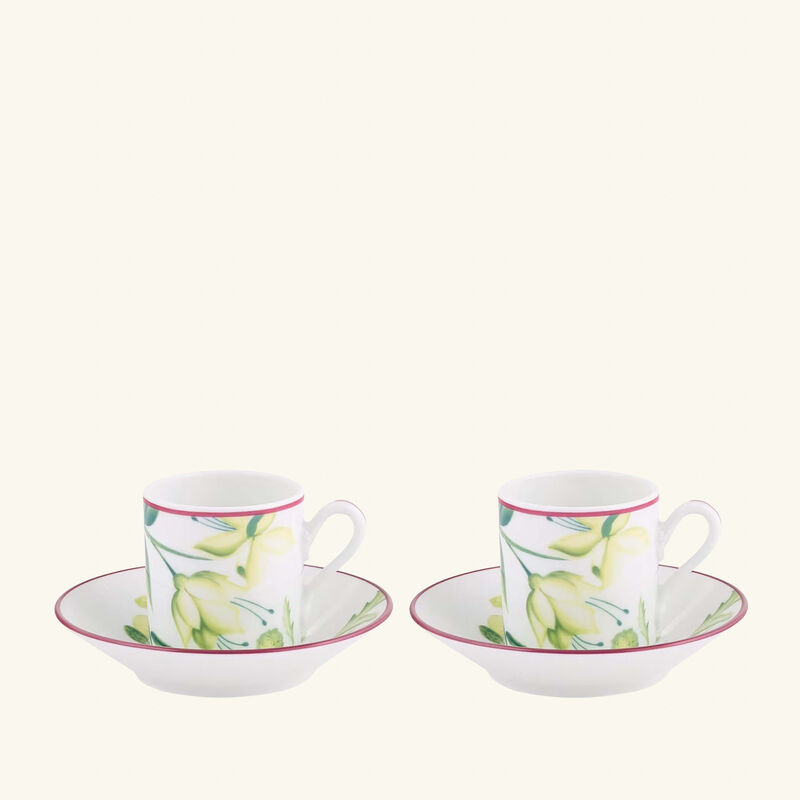 Florenza Acanto Impero Coffee Cup Green Set of 2 ginori 1743 florenza acanto impero coffee cup green set of 2