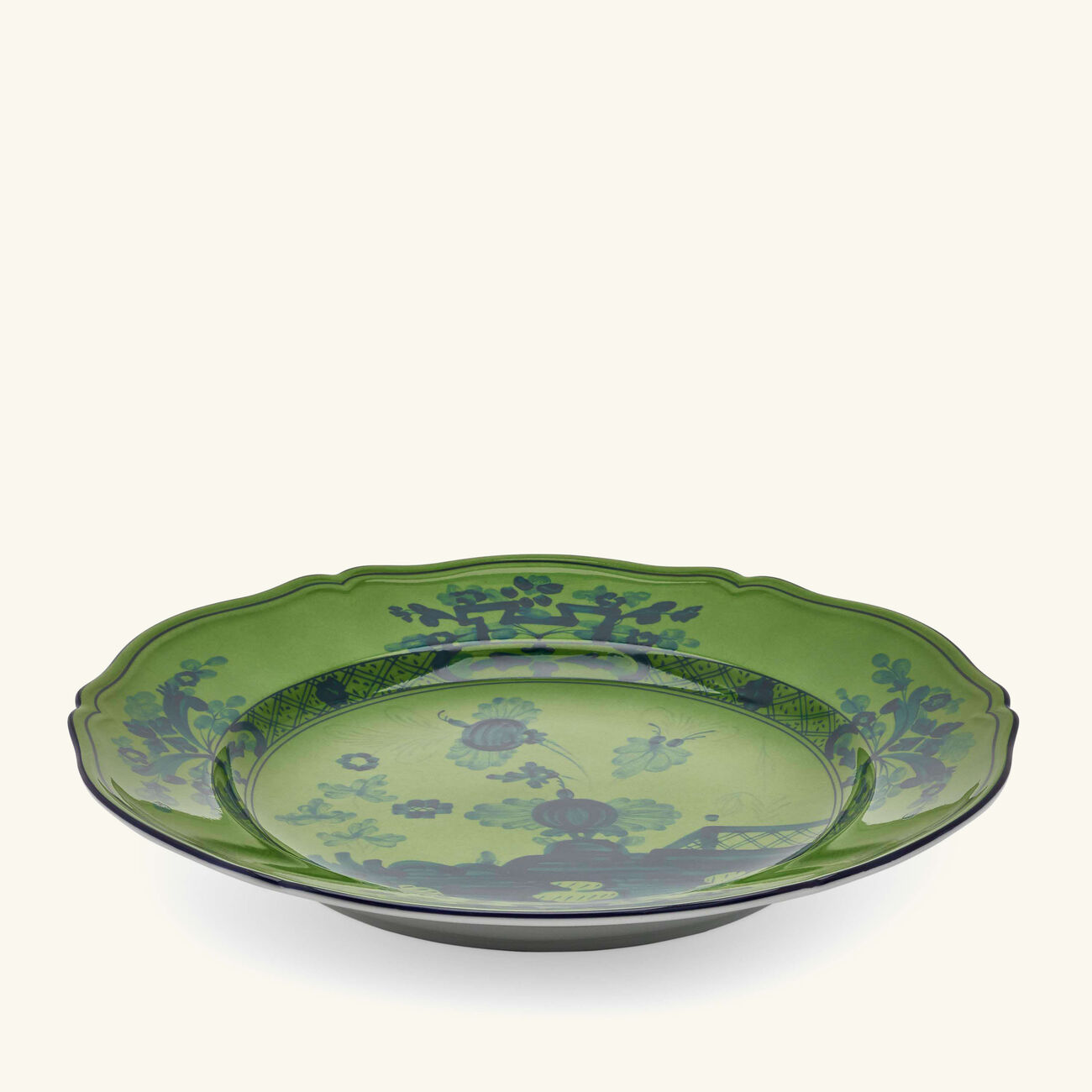 Oriente Italiano Serving Platter Round Green 31cm ginori 1735 oriente italiano serving platter round green 31cm