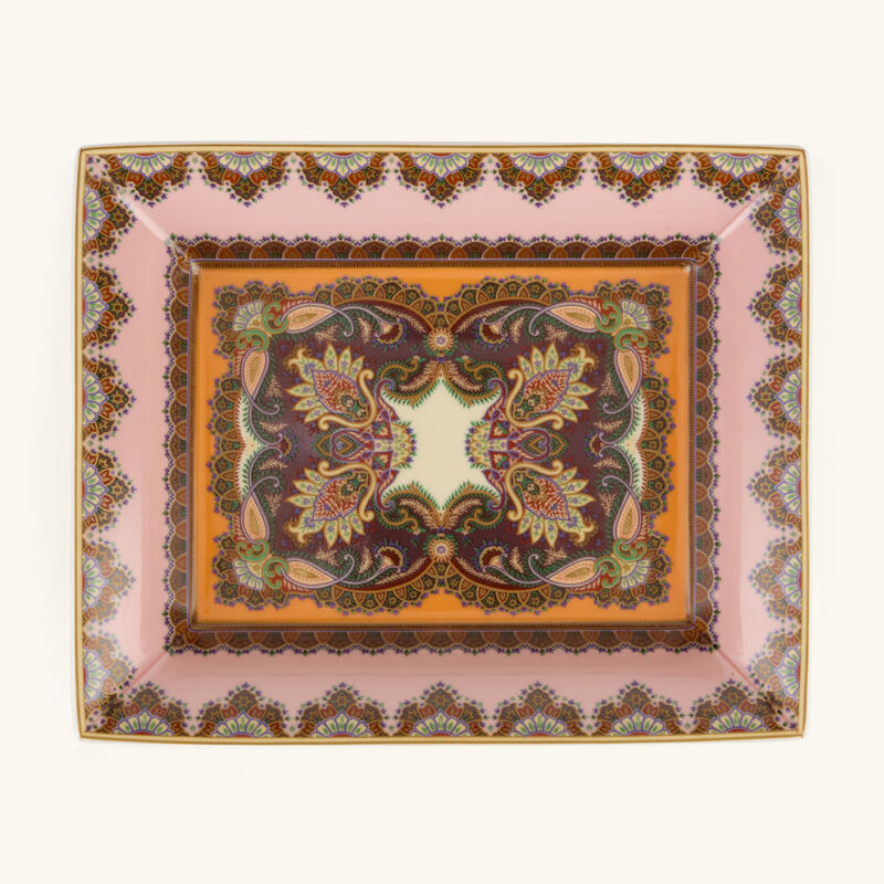 Thistle Rectangular Tray Pink etro thistle rectangular tray pink