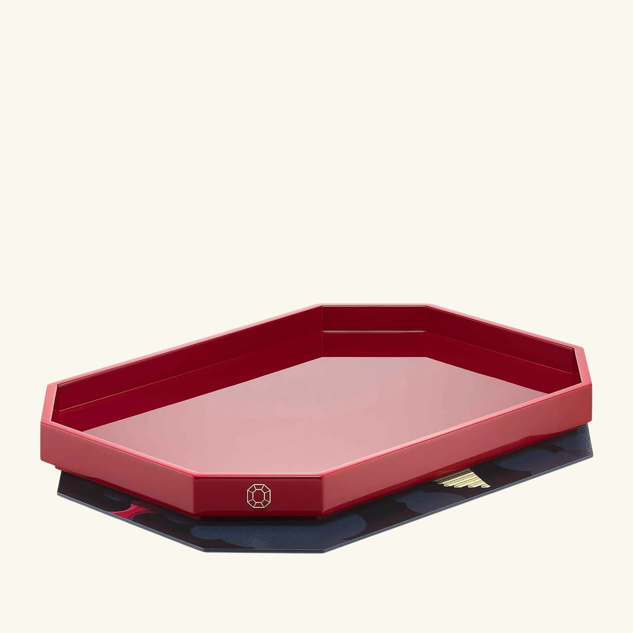Octogone Pegasus Serving Tray Medium Red baccarat octogone pegasus serving tray medium red