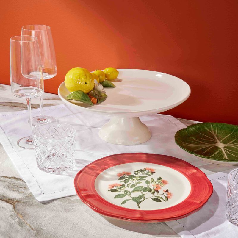 les ottomans sultan garden dinner plate round red