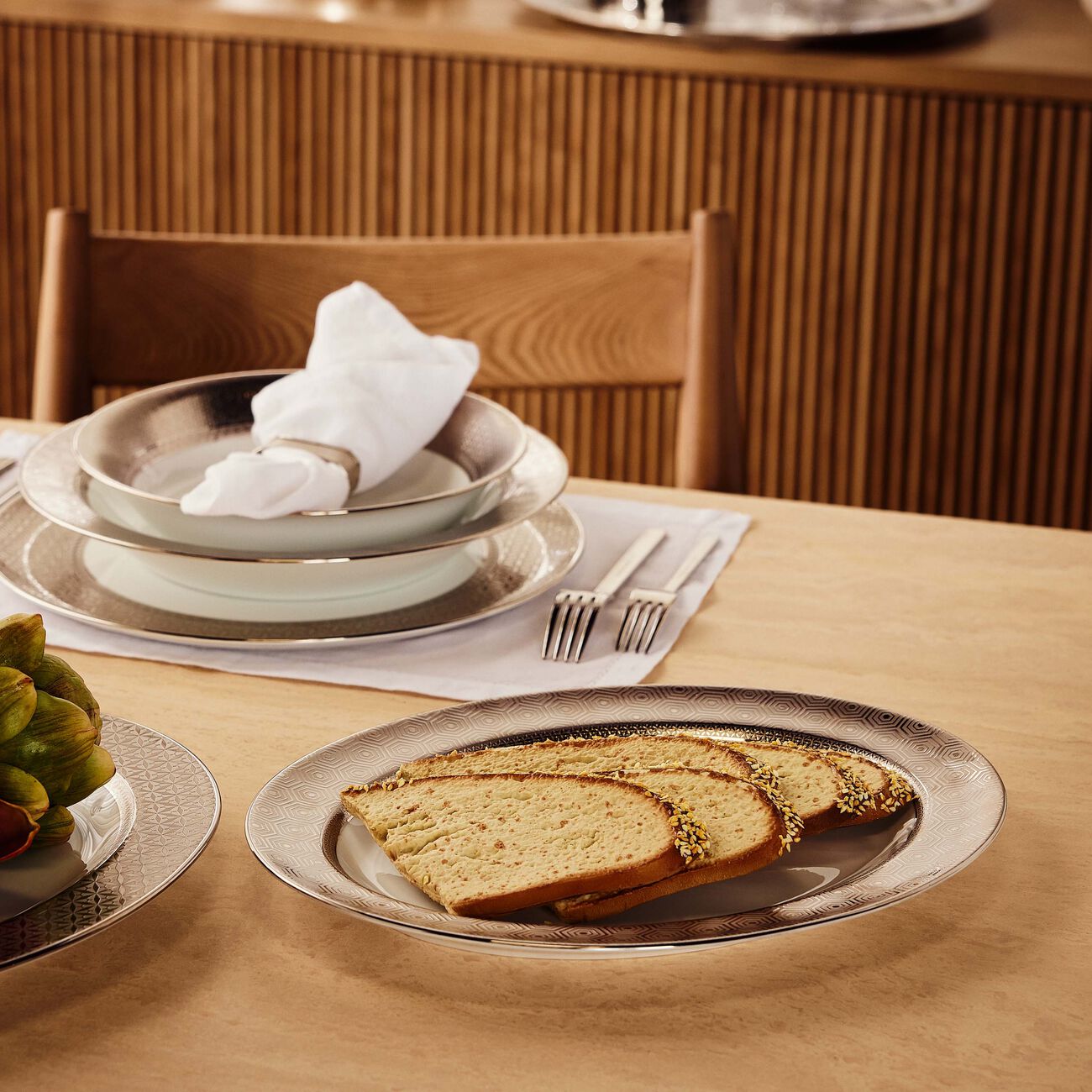 Divine Serving Platter Oval Silver 33cm bernardaud divine serving platter oval silver 33cm