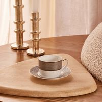 Sauvage Blanc Tea Cup & Saucer Silver bernardaud sauvage blanc tea cup saucer silver