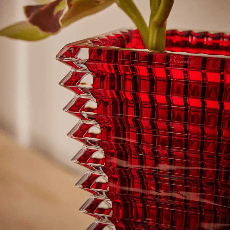 باكارا مزهرية آي مستطيلة صغيرة حمراء