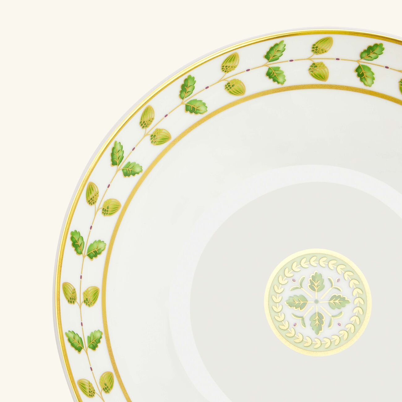 bernardaud constance soup plate round green 19cm