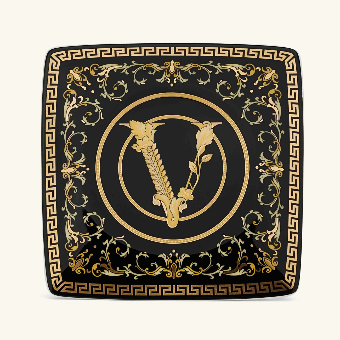 versace virtus gala trinket tray square black 15cm