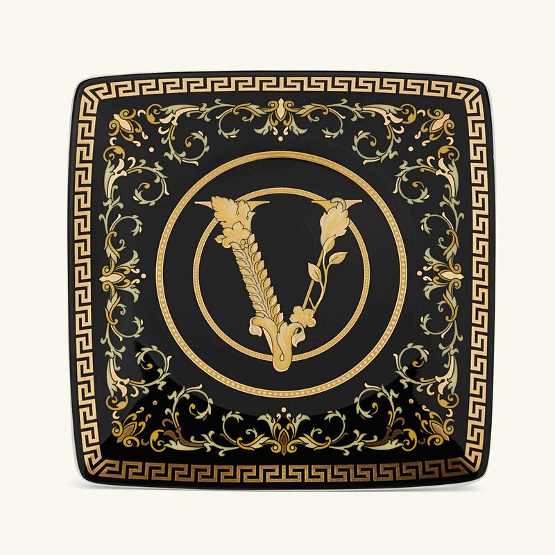 versace virtus gala trinket tray square black 15cm