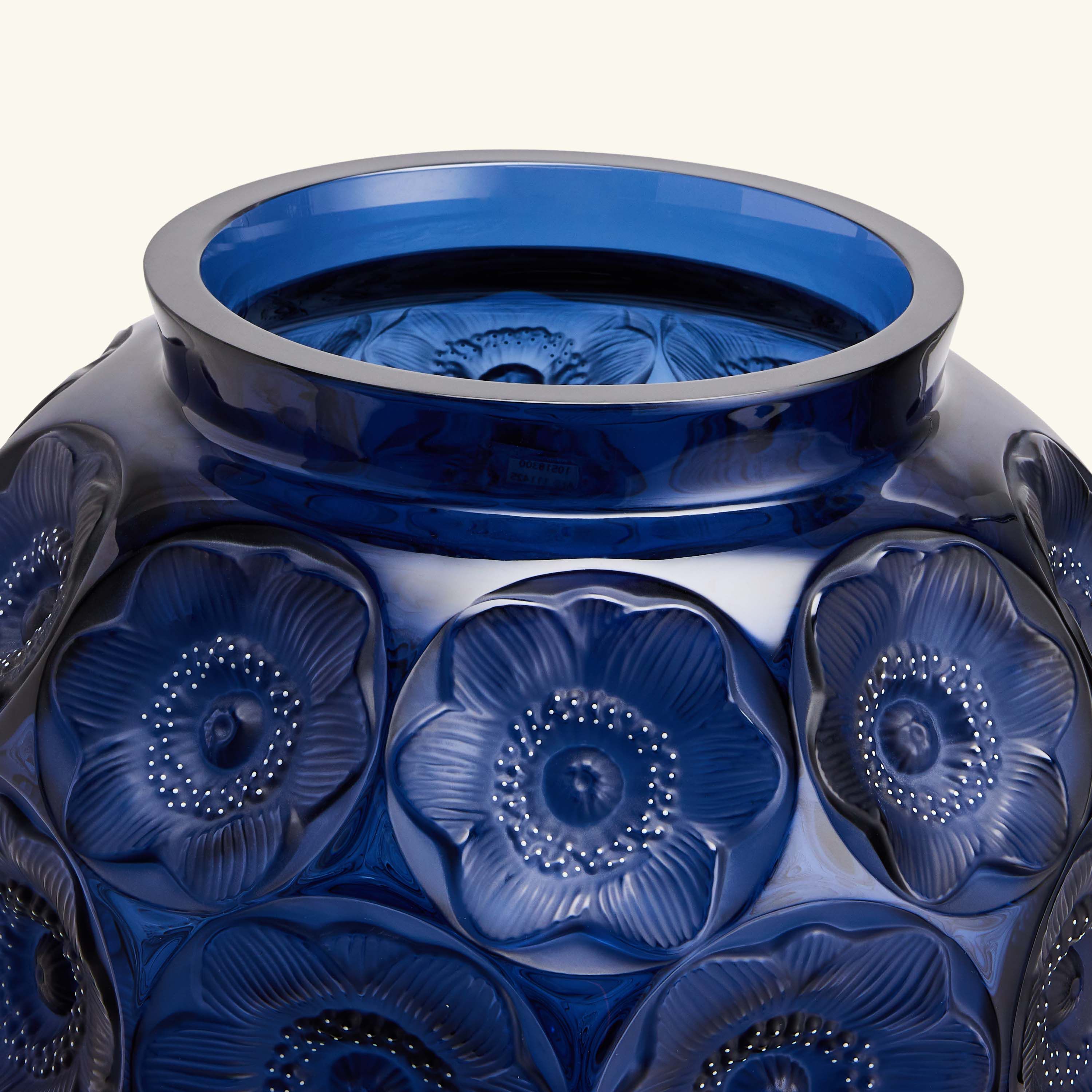 Lalique Anemones Vase Large Blue | Tanagra UAE