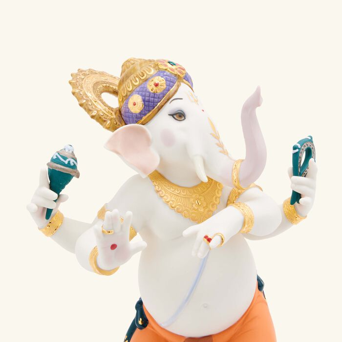 Dancing Ganesha Sculpture Medium White lladro dancing ganesha sculpture medium white