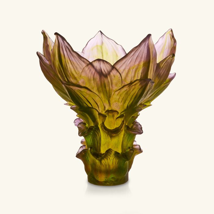 daum jardin de lotus vase large