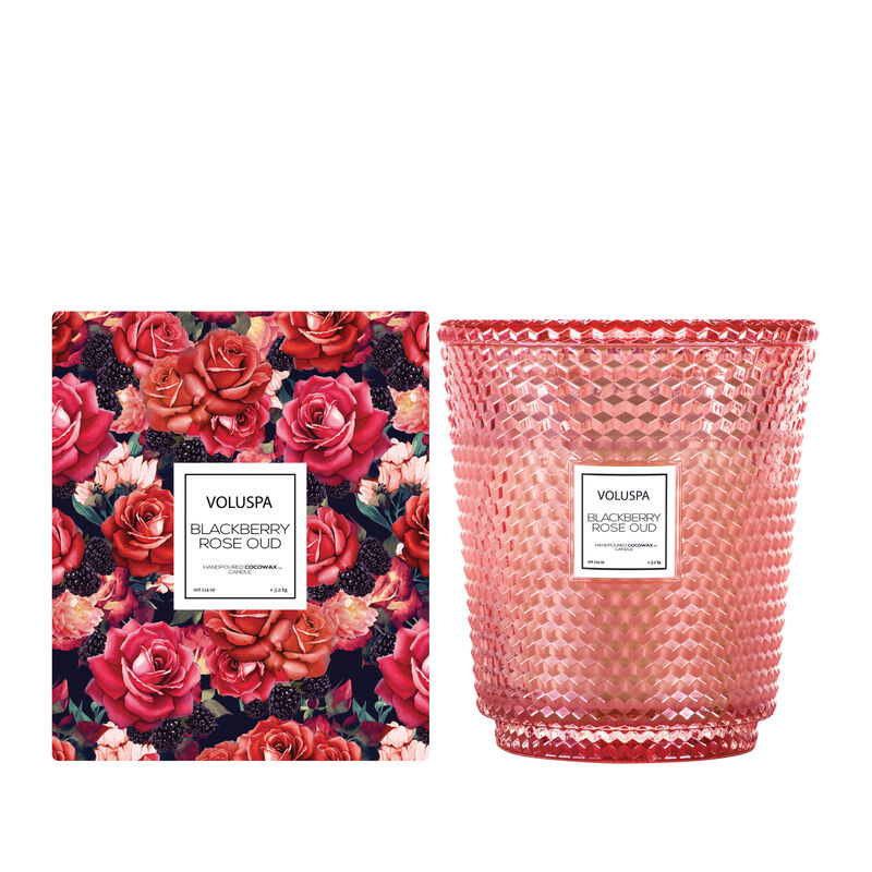 voluspa blackberry rose oud 5 wick hearth candle