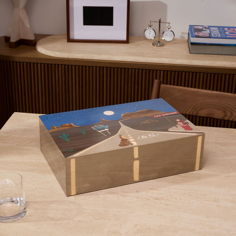 elie bleu route 66 full moon humidor blue