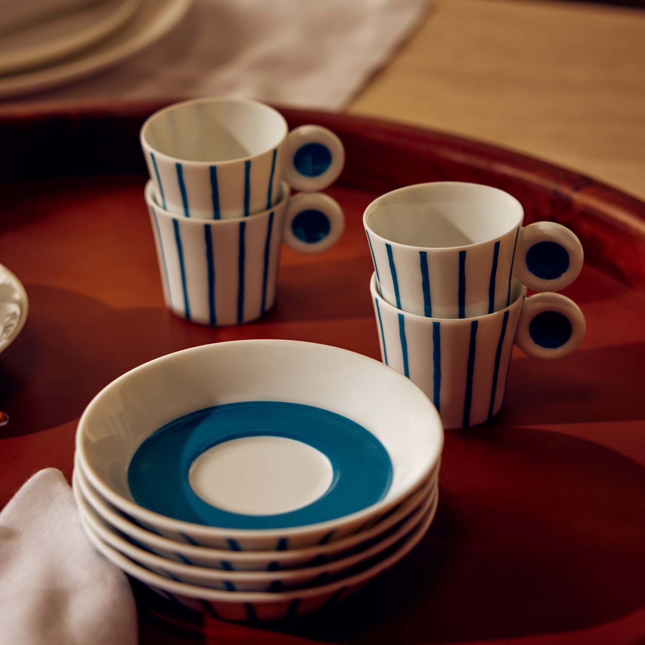 Irazu Coffee Cup & Saucer Blue Set Of 6 bernardaud irazu coffee cup saucer blue set of 6