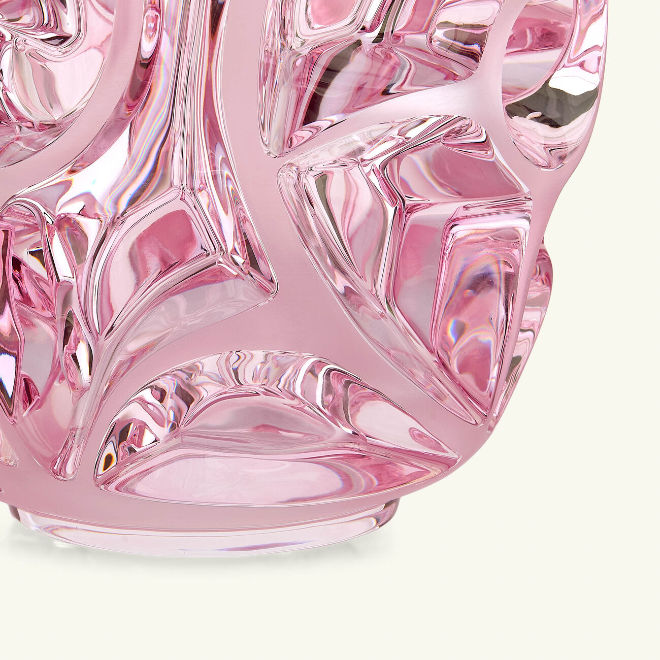 lalique tourbillons vase extra large pink