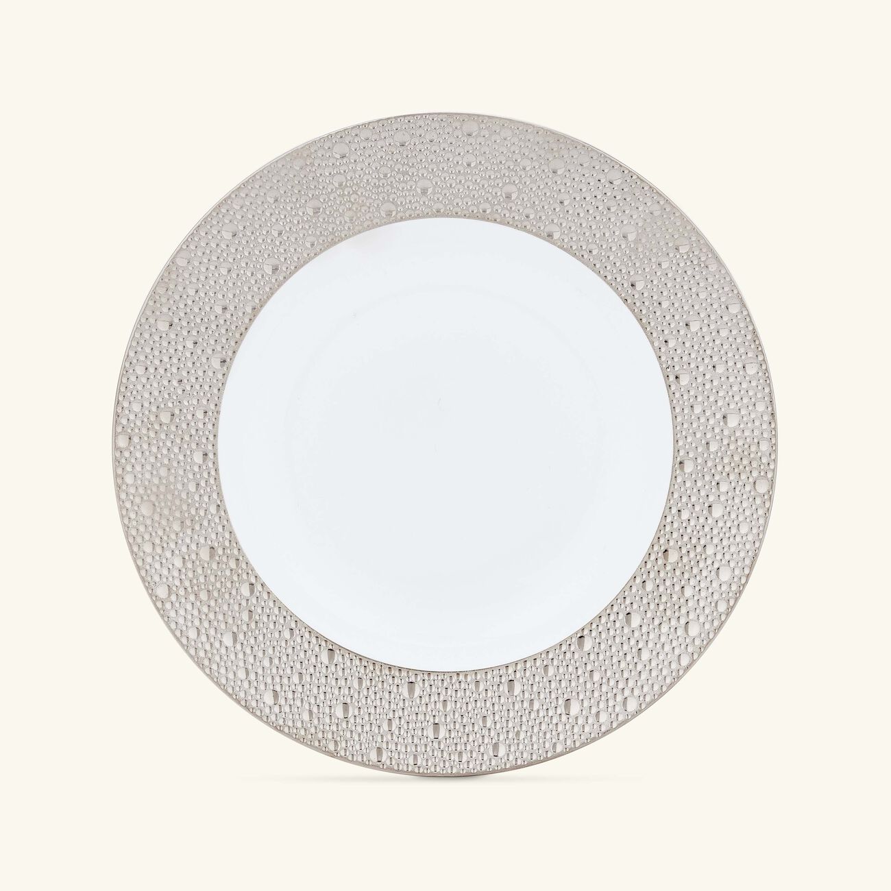 bernardaud ecume soup plate round silver 23cm