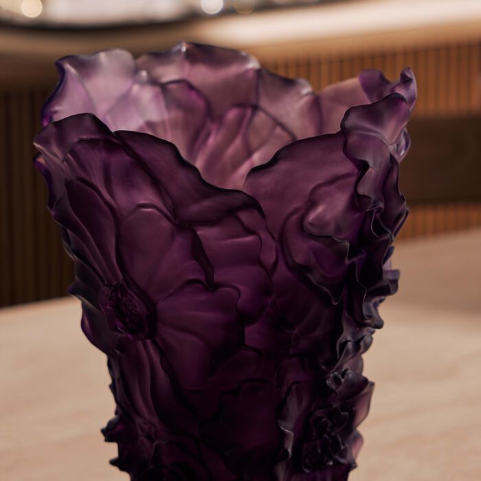 Camellia Vase Large Purple daum camellia vase large purple