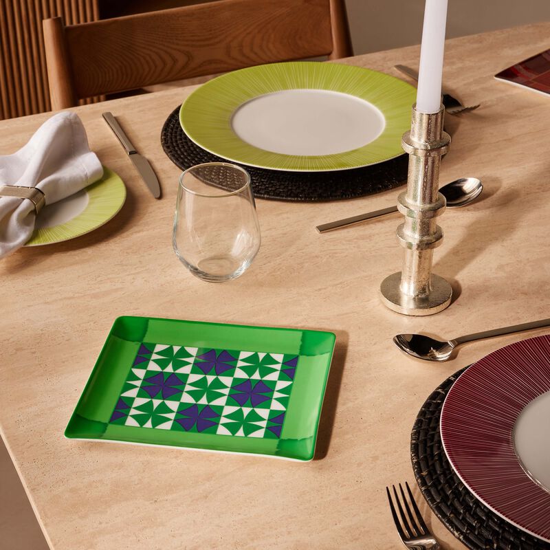 Villa Vert Serving Plate Rectangular Green bernardaud villa vert serving plate rectangular green