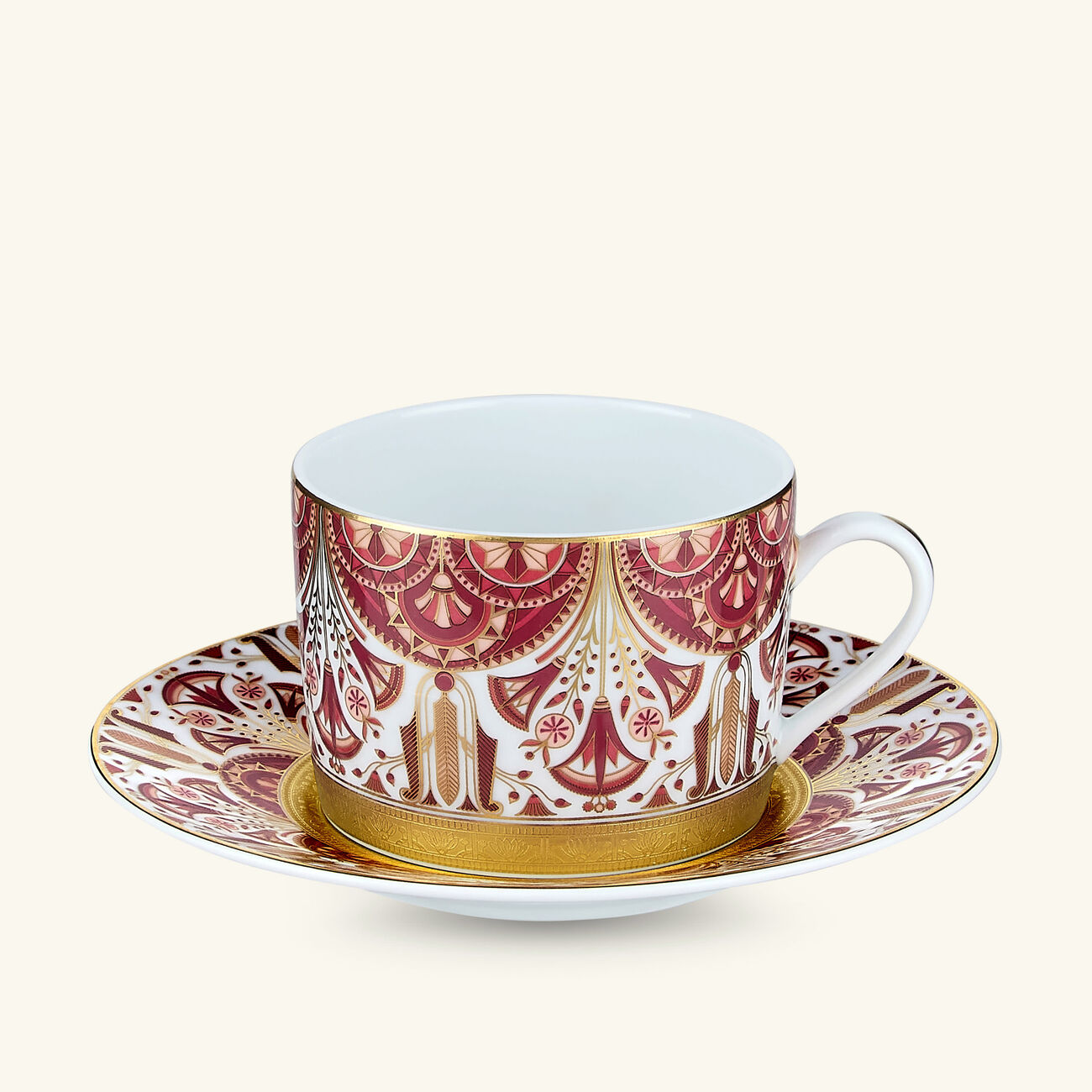 Reves Du Nil Pourpre Tea Cup & Saucer Red haviland reves du nil pourpre tea cup saucer red